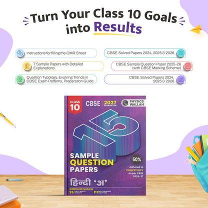 PW CBSE 10 Sample Question Papers Class 10 Hindi A For 2027 Board Exam (New Pattern) | Mind Maps, 111 Most Probable Questions