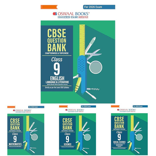 Oswaal CBSE Question Bank Class 9 Set of 4 Books | English | Mathematics | Science | Social Science | Chapterwise & Topicwise Solved Papers | For 2026 Exams