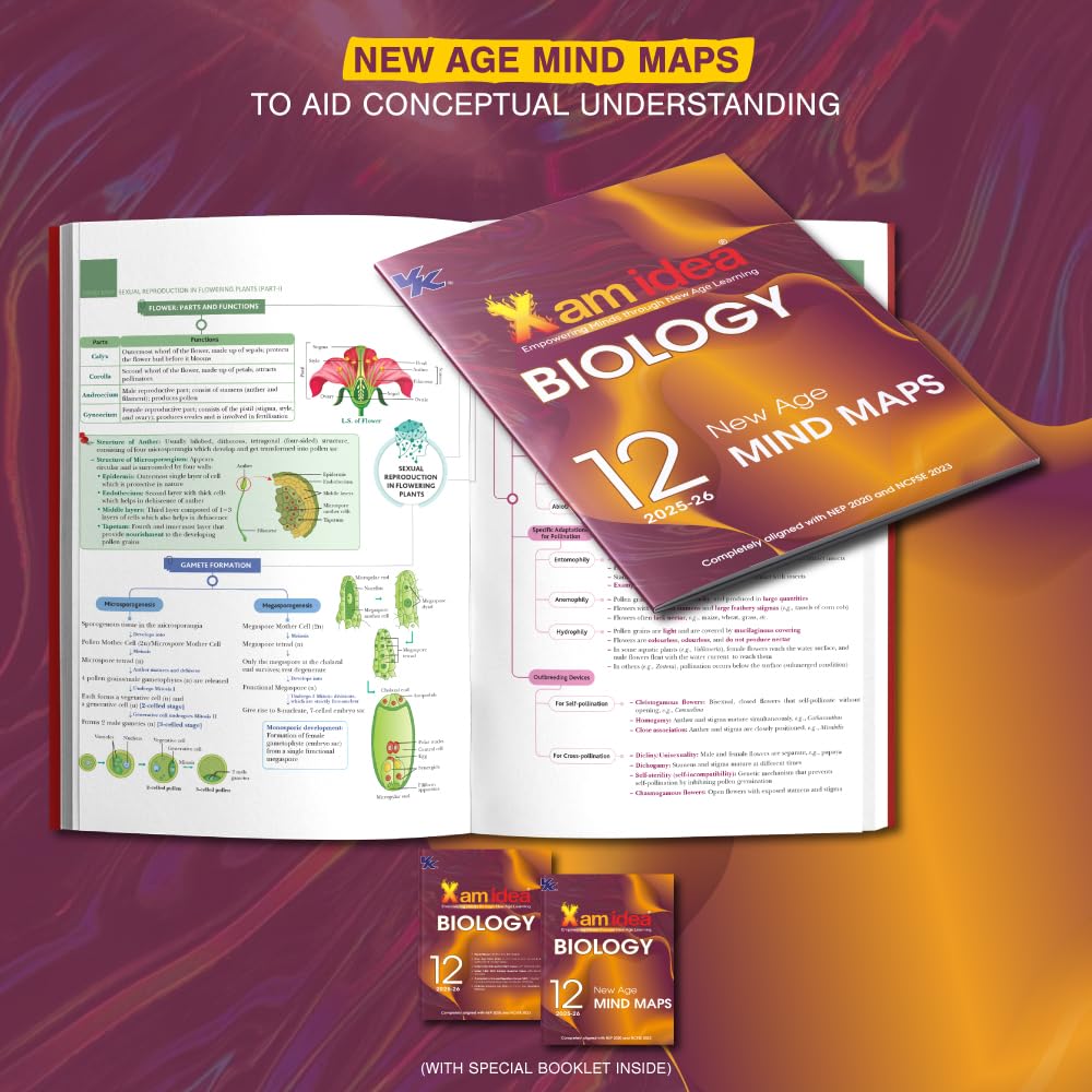 Xam idea Class 12 Biology | 2025-26 Edition | NEP & NCFSE Aligned | Mind Maps, Case-based Qs & Latest CBSE Pattern
