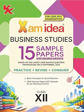 Xam idea Business Studies Sample Papers for Class 12 | CBSE 2027 Board Exam | 15 Sample Papers with Detailed Solutions | Basic Concepts for Quick ... CBSE SQP (dated 21 Sep 2026) & Marking Scheme