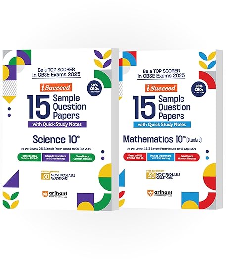 Arihant I-Succeed CBSE Sample Paper Class 10th (2024-2025) Science & Maths Standard | Combo Set of 2 Books for Exam 2025