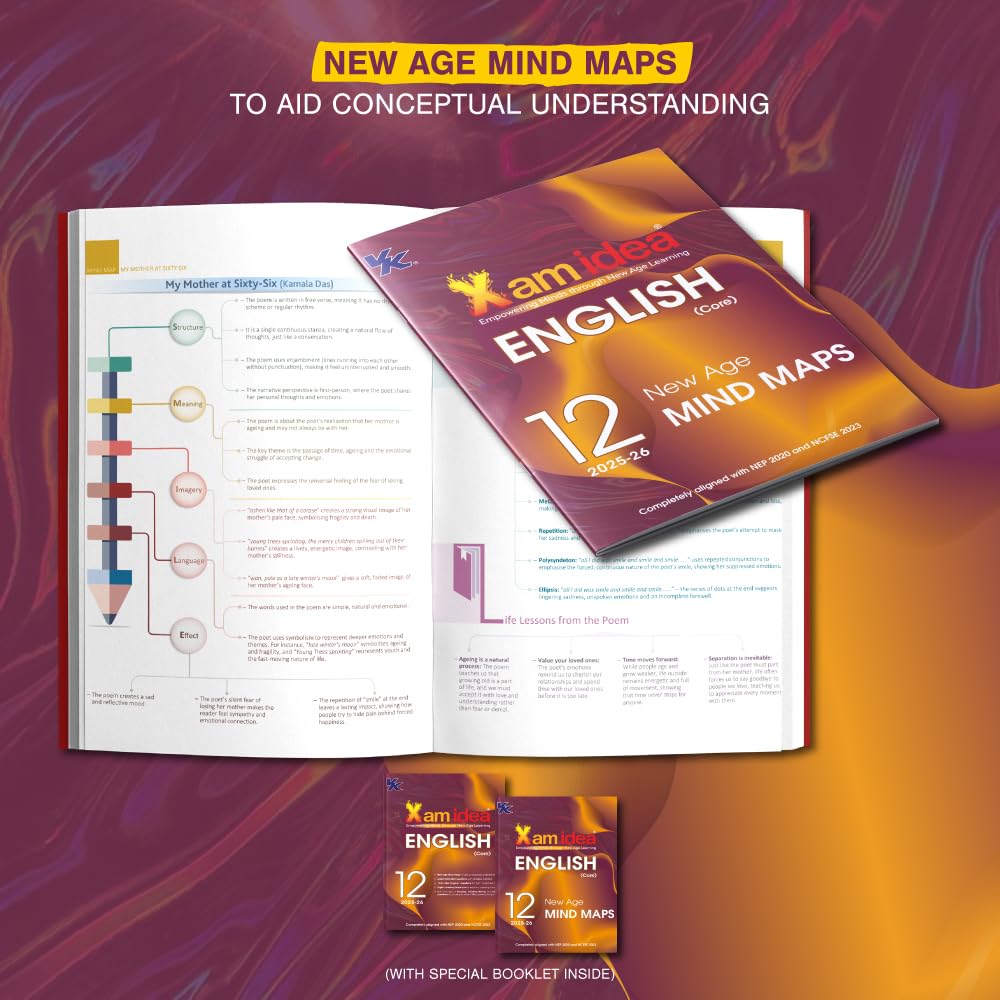 Xam idea Class 12 English (Core) | CBSE 2025–26 Edition | Mind Maps, Solved Papers & Digital Learning Tools