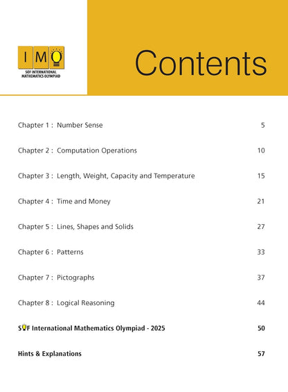 MTG International Mathematics Olympiad (IMO) Workbook Class 2 - Chapter-wise MCQs with Achievers Section - SOF Olympiad Books For 2026-27 Exam