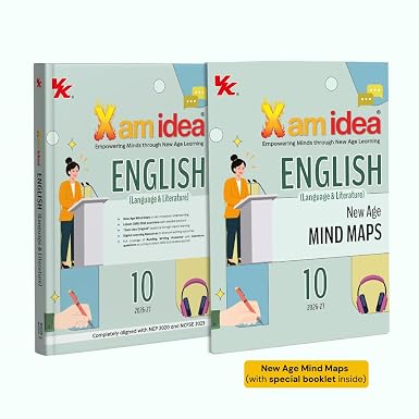 Xam idea Class 10 English (Language & Literature) | Mind Maps & Digital Learning | NEP 2020 & NCFSE 2023 Aligned | Full Coverage of Reading, Writting, Grammer & Literature Qs