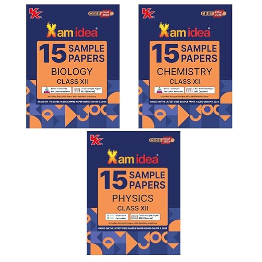 Xam idea cbse Sample Papers Class 12 Physics, Biology & Chemistry - Set of 3 Books - latest for 2025 Examination