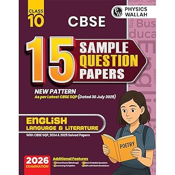 PW CBSE Class 10 Sample Papers English —for 2025 - 2026 Board Exam | 15 New-Pattern Papers per Subject + 111 most probable question | Solved & Unsolved