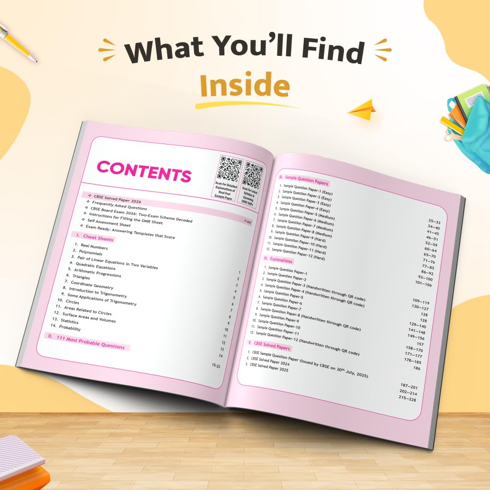PW CBSE 15 Sample Question Papers Class 10 Maths (Standard) For 2027 Board Exam (New Pattern) | CBSE Like Question Booklet and Answer Sheets, Marking Stickers, Mind Maps, Most Probable Questions