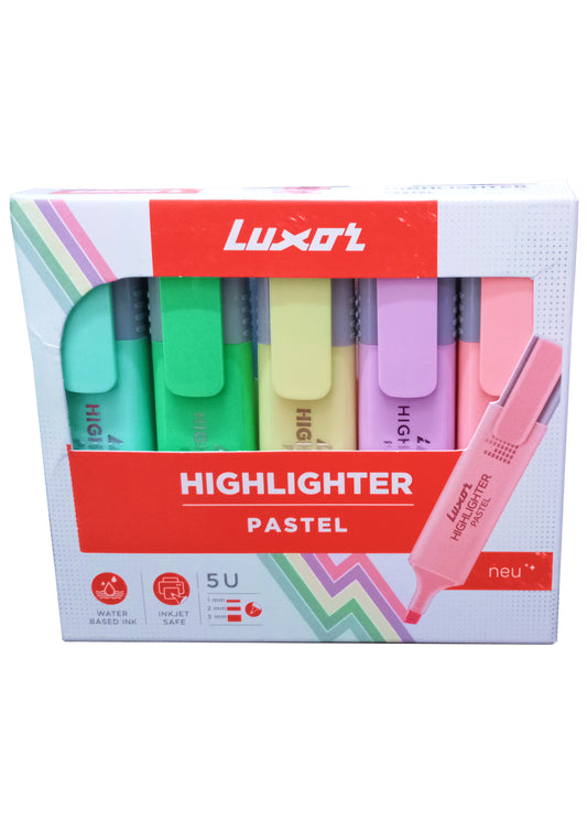 Luxor Pastel Highlighter Assorted Set of 5