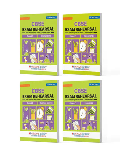 Oswaal Books – English | Accountancy | Business Studies & Economics (Set of 4 Books), CBSE Exam Rehearsal for Class 12 (2025 Exam)