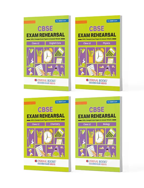 Oswaal Books – English | Physics | Chemistry & Biology (Set of 4 Books), CBSE Exam Rehearsal for Class 12 (2025 Exam)