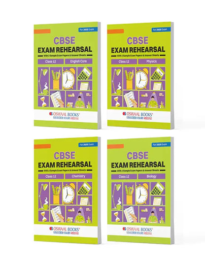 Oswaal Books – English | Physics | Chemistry & Biology (Set of 4 Books), CBSE Exam Rehearsal for Class 12 (2025 Exam)