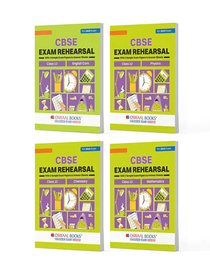 Oswaal Books – English | Physics | Chemistry & Mathematics (Set of 4 Books), CBSE Exam Rehearsal for Class 12 (2025 Exam)