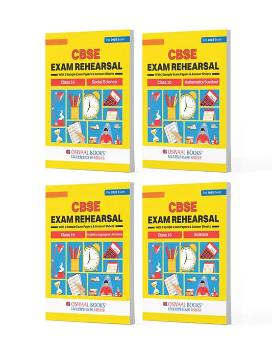 Oswaal Books – Maths Standard | Science | Social Science & English (Set of 4 Books), CBSE Exam Rehearsal for Class 10 (2025 Exam)