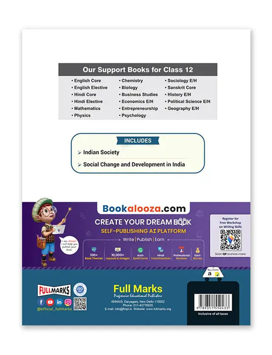 Full Marks SOCIOLOGY CBSE Support Book Class 12 | NCERT Solutions | Question Bank | Reference Books | Help Books | Chapterwise Solutions | NCERT Textual Questions | Study Material | Practice Material