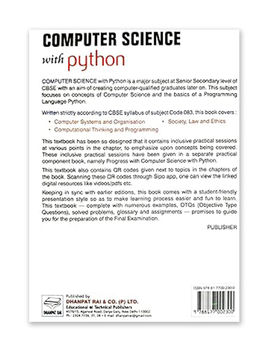 Computer Science with Python Textbook by Sumita Arora for Class 11 (Examination 2025-26)
