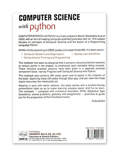 Computer Science with Python Textbook by Sumita Arora for Class 11 (Examination 2025-26)
