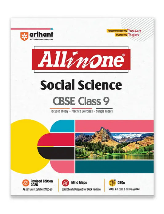 Arihant – Social Science, All In One Textbook | Practice Exercise, Sample Papers, CBQs, MCQs, A-R, Case & Mind Maps | Revised Edition 2026 | for Class for 9