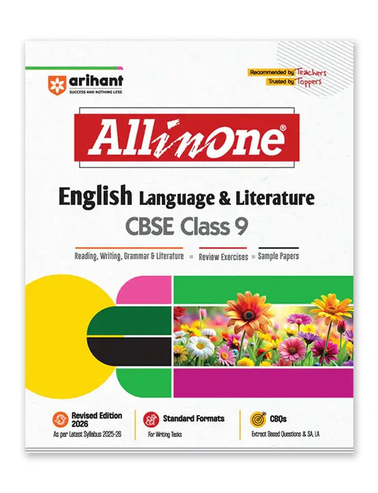 Arihant – English Language & Literature, All In One Textbook | Practice Exercise, Sample Papers, CBQs, MCQs, A-R, Case & Mind Maps | Revised Edition 2026 | for Class for 9