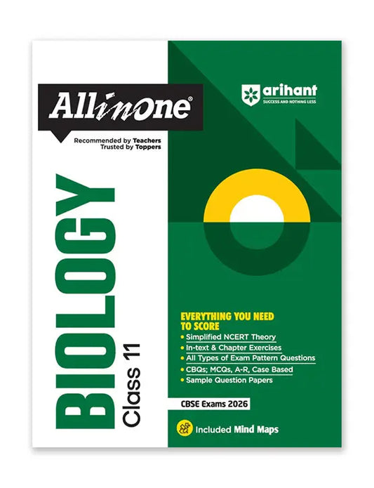 Arihant – Biology, All In One Textbook | Simplified NCERT Theory, CBQs, A-R, Case Based, Sample Question Papers| Included Mind Maps | Exam 2025-26 | for Class for 11