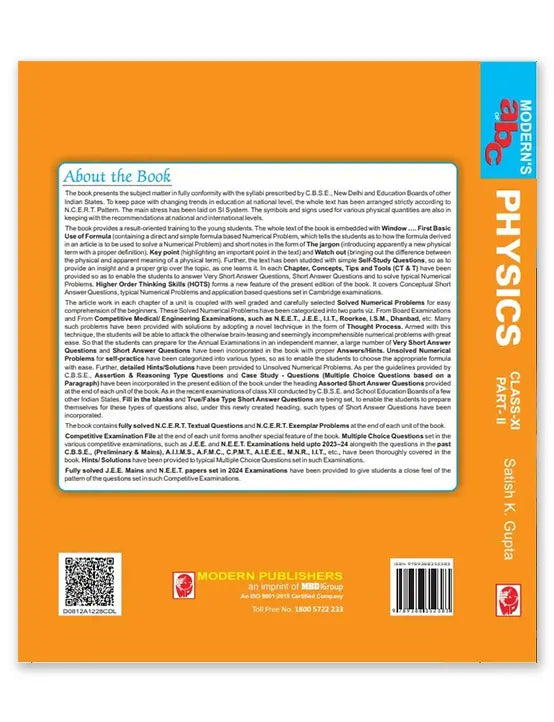 Modern ABC – Physics, by Satish K Gupta (Part 1 & 2) for Class 11