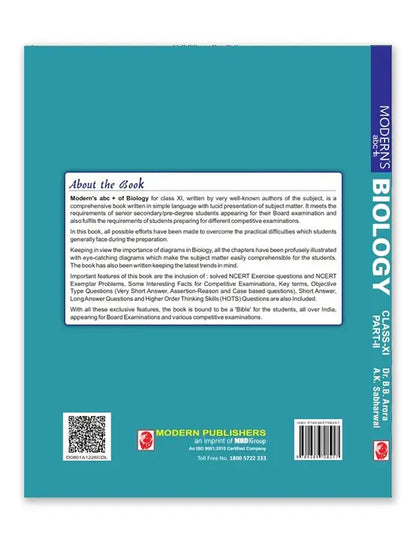 Modern ABC Plus – Biology, by BB Arora & AK Sabharwal (Part 1 & 2) for Class 11