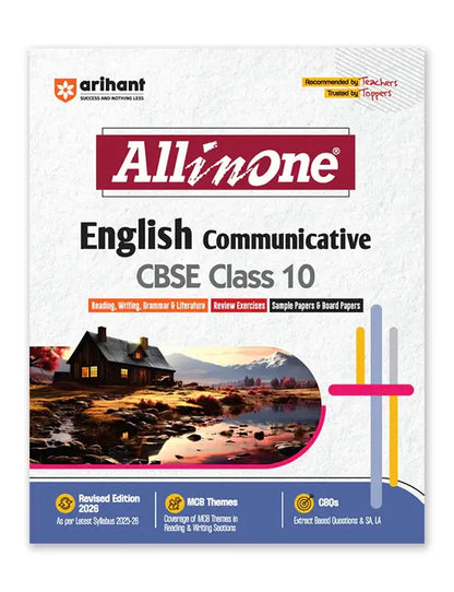Arihant – English Communicative, All In One Textbook (Examination 2026) | Reading, Writing Grammar & Literature, Review Exercise, Sample Paper & Board Papers | MCB Themes & CBQs | Revised Edition 2026 | for Class 10