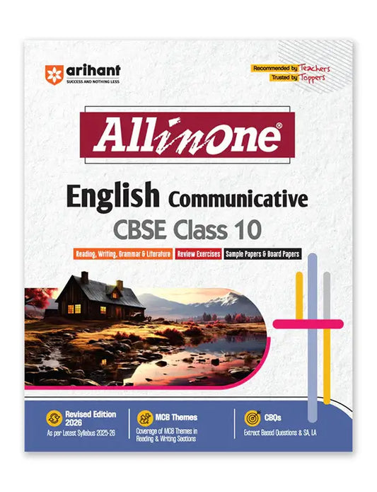 Arihant – English Communicative, All In One Textbook (Examination 2026) | Reading, Writing Grammar & Literature, Review Exercise, Sample Paper & Board Papers | MCB Themes & CBQs | Revised Edition 2026 | for Class 10