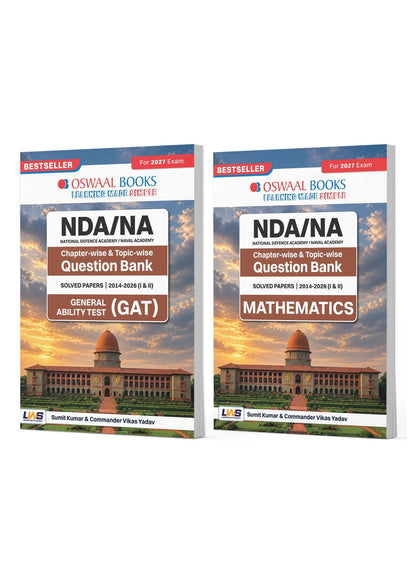 Oswaal NDA/NA 13 Years' Chapterwise & Topicwise Solved Papers | GAT & Mathematics (Set of 2 Books) | 2014–2026 (I & II) | For 2027 Exam | with Oswaal AI