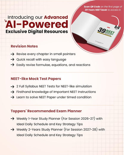 MTG NEET PYQ 39 Years Chemistry Book For 2026-2027 Exam | Chapterwise Topicwise Solved Question Papers | Free Video Solutions | AI Powered Digital Resource