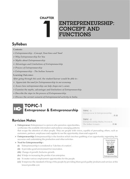 Oswaal CBSE Question Bank Class 11 Entrepreneurship, Chapterwise and Topicwise Solved Papers For 2026 Exams