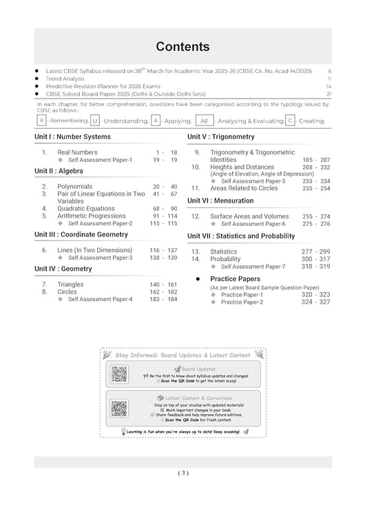 Oswaal CBSE Question Bank Chapterwise and Topicwise SOLVED PAPERS Class 10 Mathematics (Basic) For Exam 2026