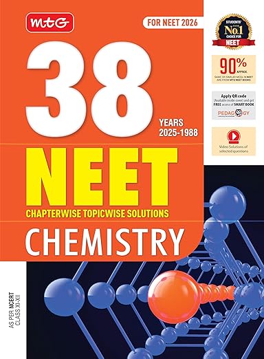 MTG 38 Years NEET Previous Year Solved Question Papers Chemistry PYQs Chapterwise Topicwise Solutions For 2025-2026 Exam | Get Free access of Video Solutions & Smart Book