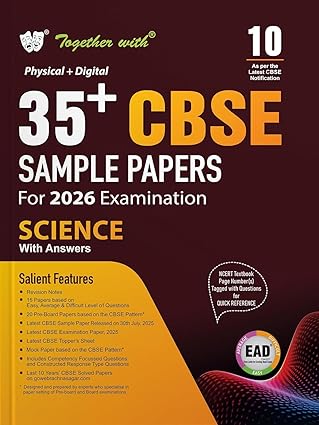Together with 35+ CBSE Sample Papers English, Mathematics, Science, Social Science and Hindi A For Class 10 I Combo for 2026 Board Exam | EAD Series in Physical + Digital Edition Includes Solved & Unsolved Papers with CBQs & Topper’s Answer Sheet