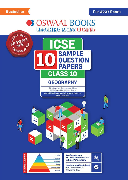 Oswaal ICSE | 10 Sample Question Papers | Class 10 | Geography (For 2027 Exam) | Includes–Board Paper 2026 & Specimen 2027 | With On Tips Notes, Mind Maps & Oswaal AI