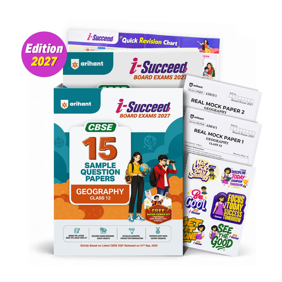 Arihant i-Succeed CBSE Sample Papers 2027 Class 12 Geography | 15 Sample Question Papers | Colour-Coded Revision Cheat Sheets, Based on Libre Office | Free Super Power Kit
