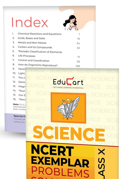 Educart NCERT Exemplar Class 10 Science & Mathematics 2026 Problems Solutions (For 2026-27 Board Exam)