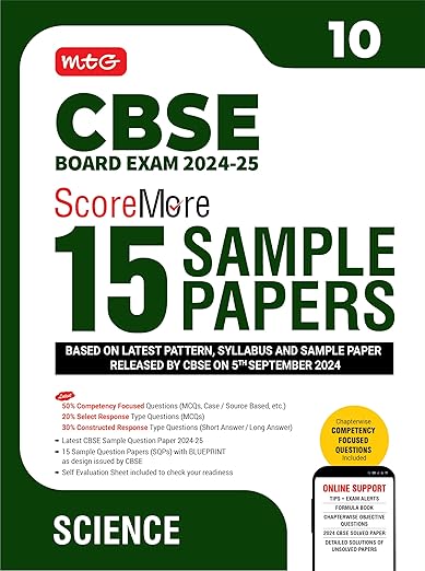 MTG CBSE Class 10 ScoreMore 15 Sample Papers Science Book For 2025 Board Exam | Detailed Solutions of Each Chapter | Based on Latest CBSE Pattern & Syllabus