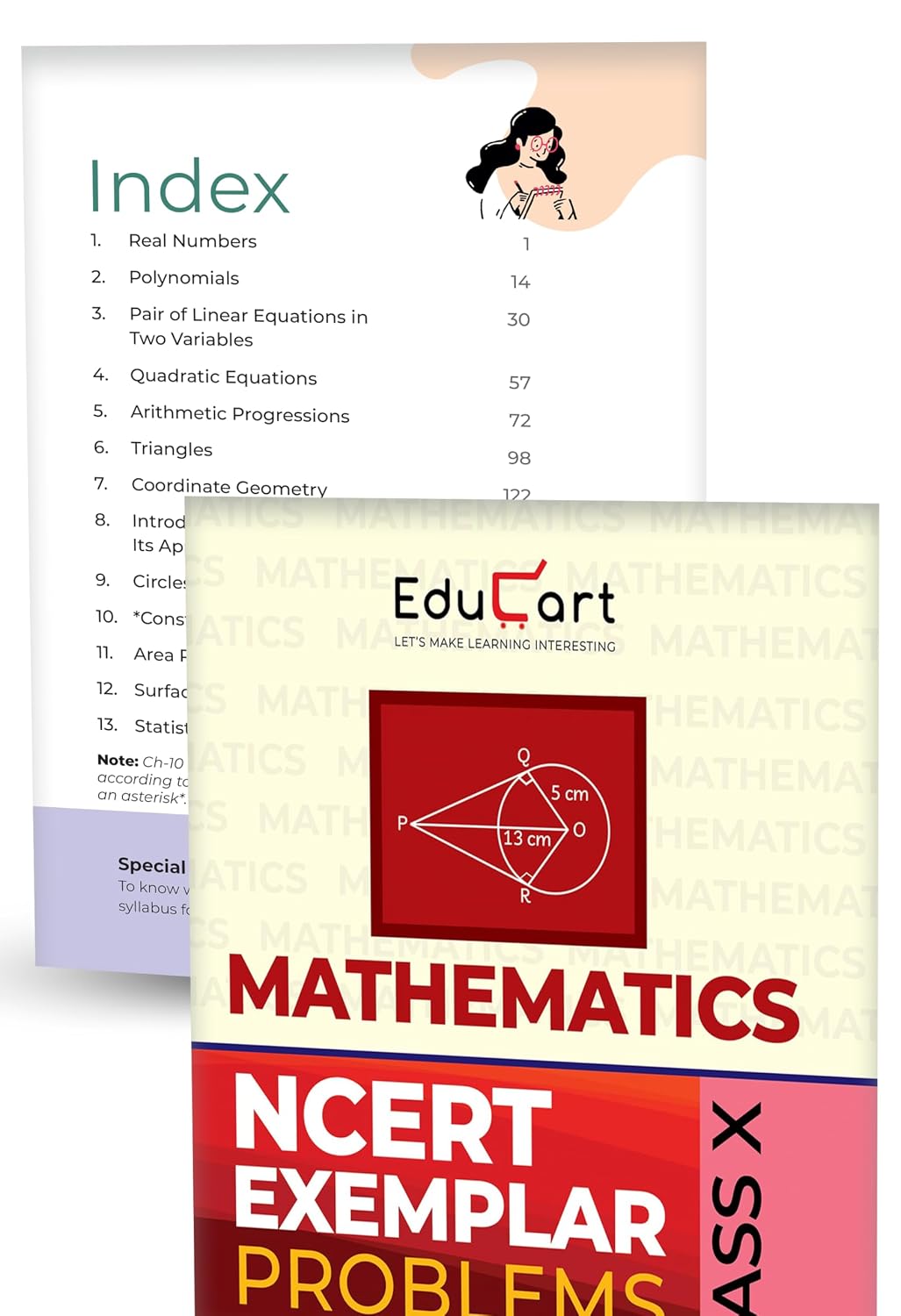 Educart NCERT Exemplar Class 10 Mathematics 2026 Problems Solutions (For 2026-27 Board Exam)