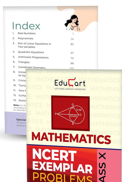 Educart NCERT Exemplar Class 10 Mathematics 2026 Problems Solutions (For 2026-27 Board Exam)