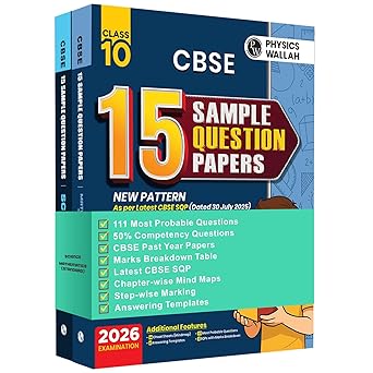 PW CBSE Class 10 Sample Papers Combo Set (Science, Maths Std) —for 2026 Board Exam | 15 New-Pattern Papers per Subject + 111 most probable question | Solved & Unsolved