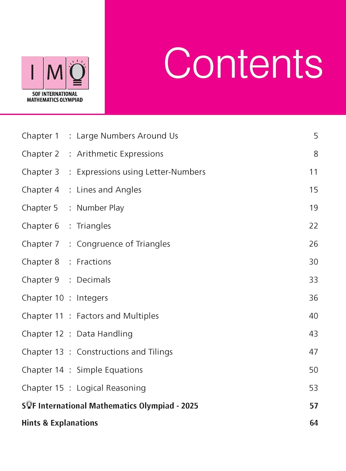 MTG International Mathematics Olympiad (IMO) Workbook Class 7 - Chapter-wise MCQs with Achievers Section - SOF Olympiad Books For 2026-27 Exam