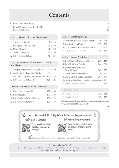 Oswaal CBSE Class 11 Biology Question Bank | Chapter & Topic-wise Solved Papers (2017–2026) | Based on Latest Syllabus (April 2026) | Includes 2026 Papers | For 2027 Exam