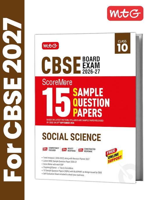 MTG CBSE Class 10 ScoreMore 15 Sample Question Papers Science, Mathematics Standard, Social-Science & English For 2027 Board Exam (Set of 4) | CBQs & ... Support (Based on Latest Pattern & Syllabus)