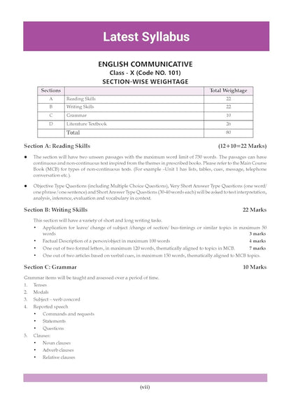 Oswaal CBSE Class 10 English Communicative Question Bank | Chapter & Topic-wise Solved Papers (2017–2026) | Based on Latest Syllabus (April 2026) | Includes 2026 Papers | For 2027 Exam