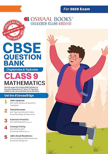 Oswaal CBSE Question Bank Class 9 Mathematics, Chapterwise and Topicwise Solved Papers For 2025 Exams 