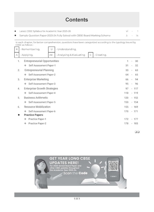 Oswaal CBSE Question Bank Chapterwise and Topicwise SOLVED PAPERS Class 12 Entrepreneurship For Exam 2026