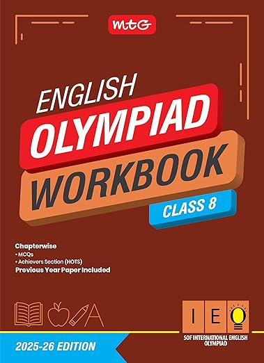 MTG International English Olympiad (IEO) Workbook Class 8 - Chapterwise MCQs, Previous Years Solved Paper & Achievers Section - SOF Olympiad Books For 2025-26 Exam