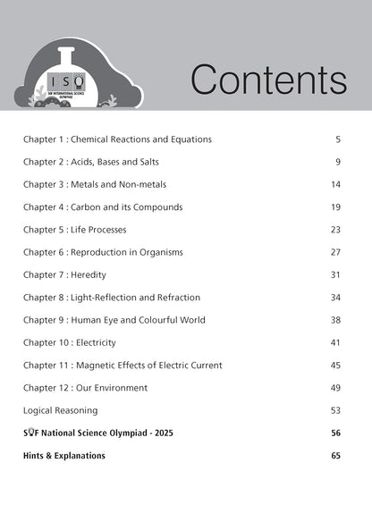 MTG International Science Olympiad (ISO) Workbook Class 10 - Chapter-wise MCQs, Quick Recap with Achievers Section - SOF Olympiad Books For 2026-27 Exam