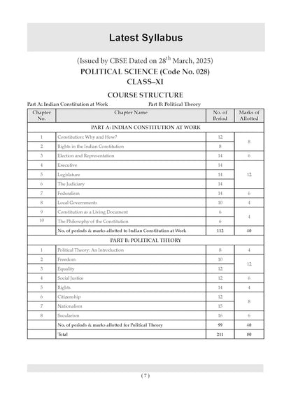 Oswaal CBSE Question Bank Class 11 Political Science, Chapterwise and Topicwise Solved Papers For 2026 Exams