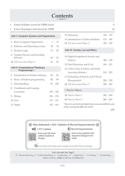 Oswaal CBSE Class 11 Computer Science Question Bank | Chapter & Topic-wise Solved Papers (2017–2026) | Based on Latest Syllabus (April 2026) | Includes 2026 Papers | For 2027 Exam